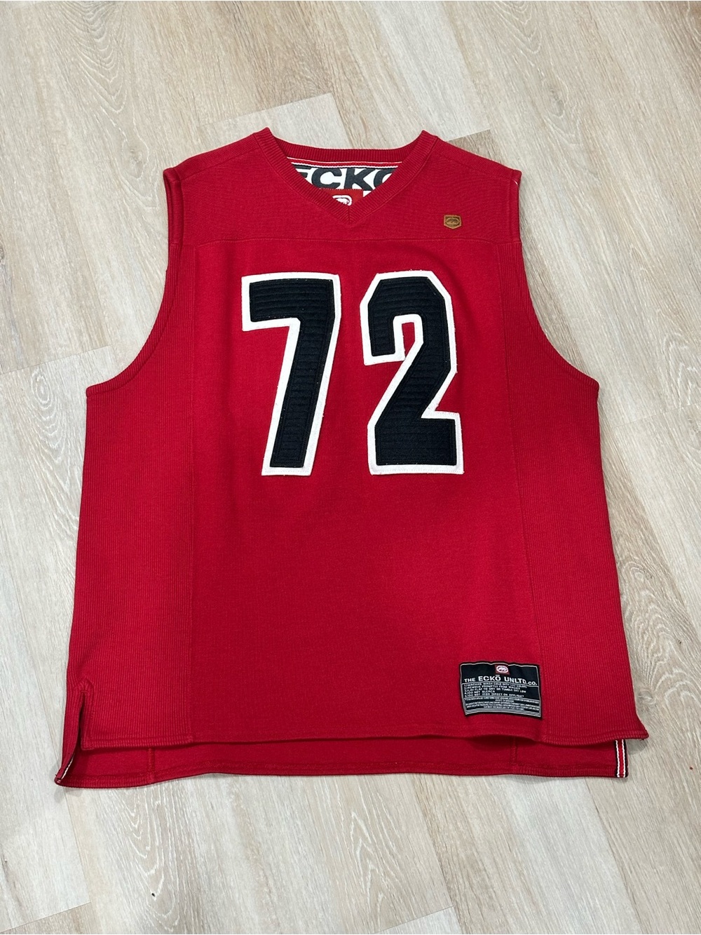 Ecko Unlimited Red Sleeveless Jersey with Black '72'